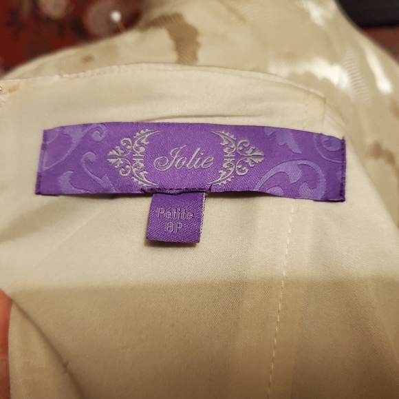 Champagne Peplum Cocktail Dress - Picture 6 of 7